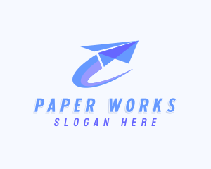 Delivery Logistics Paper Plane logo design