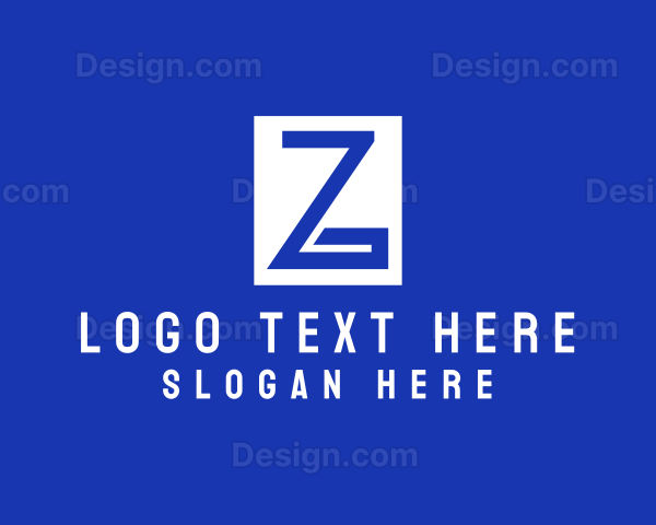 Greek Blue Letter Z Logo