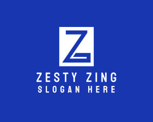 Greek Blue Letter Z logo design