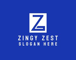 Greek Blue Letter Z logo design