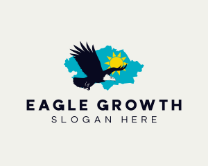 Kazakhstan Map Eagle logo design