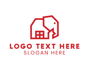 Geometric Elephant House logo