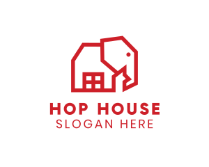 Geometric Elephant House logo design