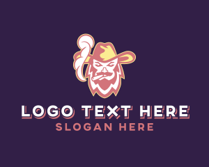 Cowboy Man Smoking logo