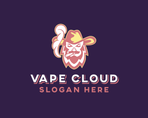 Cowboy Man Smoking logo design