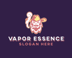 Cowboy Man Smoking logo design