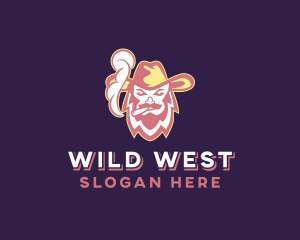 Cowboy Man Smoking logo