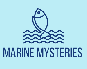 Monoline Marine Fish  logo design