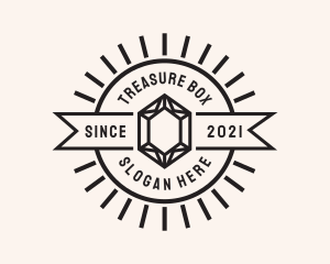 Hipster Gemstone Banner Badge logo