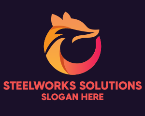 Abstract Fox Circle logo design