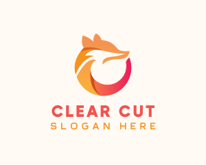 Abstract Fox Circle logo design