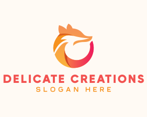 Abstract Fox Circle logo design