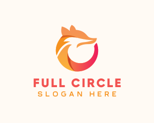 Abstract Fox Circle logo design