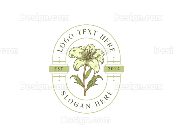 Botanical Lily Flower Logo