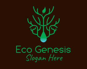 Eco Friendly Leaf Droplet logo design