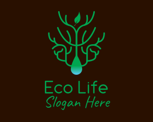 Eco Friendly Leaf Droplet logo design