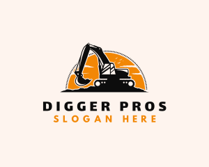 Excavator Backhoe Construction logo design