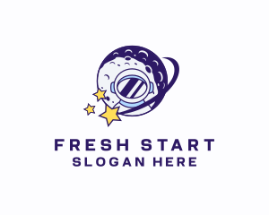 Star Moon Astronaut logo design