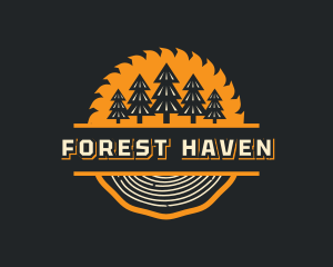 Lumberjack Forest Saw logo design