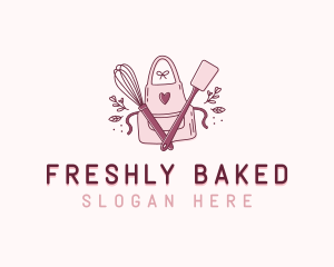 Heart Baking Apron logo design