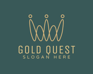 Abstract Gold Crown  logo design