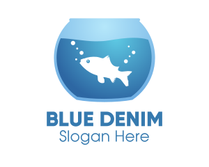 Blue Bubbly Fishbowl logo design