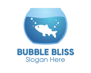 Blue Bubbly Fishbowl logo design