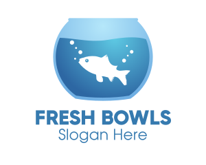 Blue Bubbly Fishbowl logo design