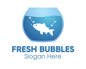 Blue Bubbly Fishbowl logo design