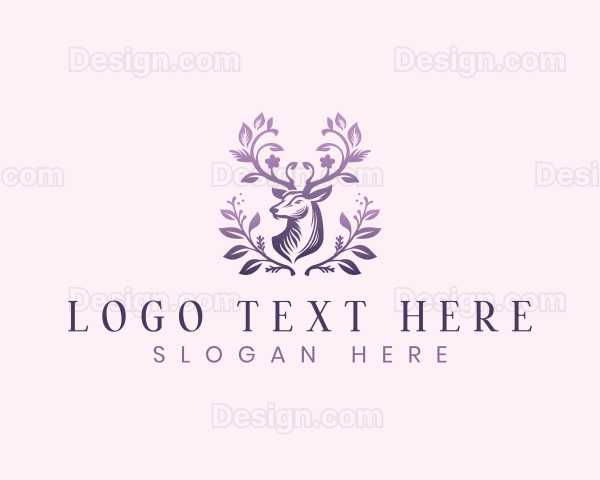 Elegant Floral Deer Logo