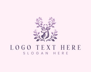 Elegant Floral Deer logo