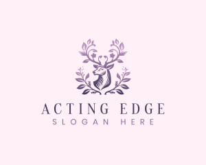 Elegant Floral Deer logo design