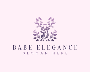 Elegant Floral Deer logo design