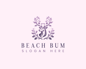 Elegant Floral Deer logo design