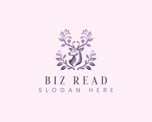 Elegant Floral Deer logo design