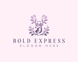 Elegant Floral Deer logo design