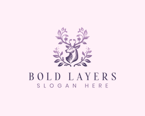 Elegant Floral Deer logo design