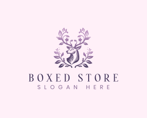 Elegant Floral Deer logo design