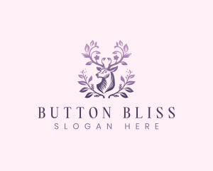 Elegant Floral Deer logo design