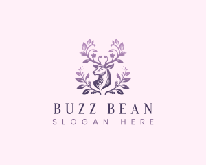 Elegant Floral Deer logo design