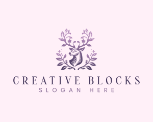 Elegant Floral Deer logo design