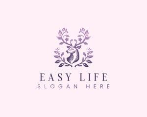 Elegant Floral Deer logo design