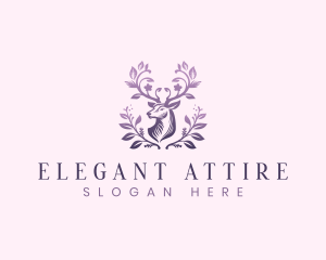 Elegant Floral Deer logo design