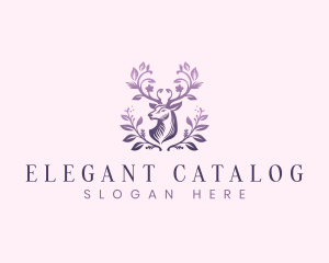 Elegant Floral Deer logo design