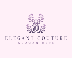 Elegant Floral Deer logo design