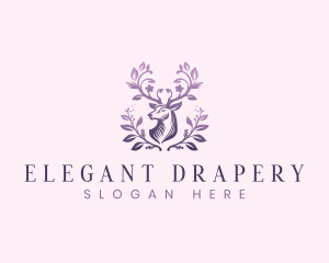 Elegant Floral Deer logo design