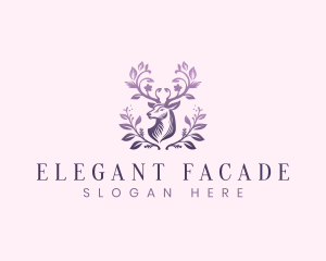 Elegant Floral Deer logo design