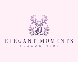 Elegant Floral Deer logo design