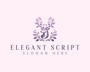 Elegant Floral Deer logo design