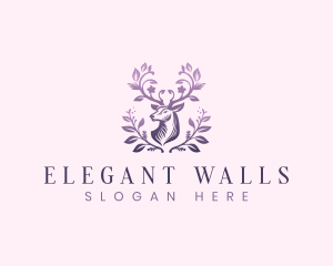 Elegant Floral Deer logo design